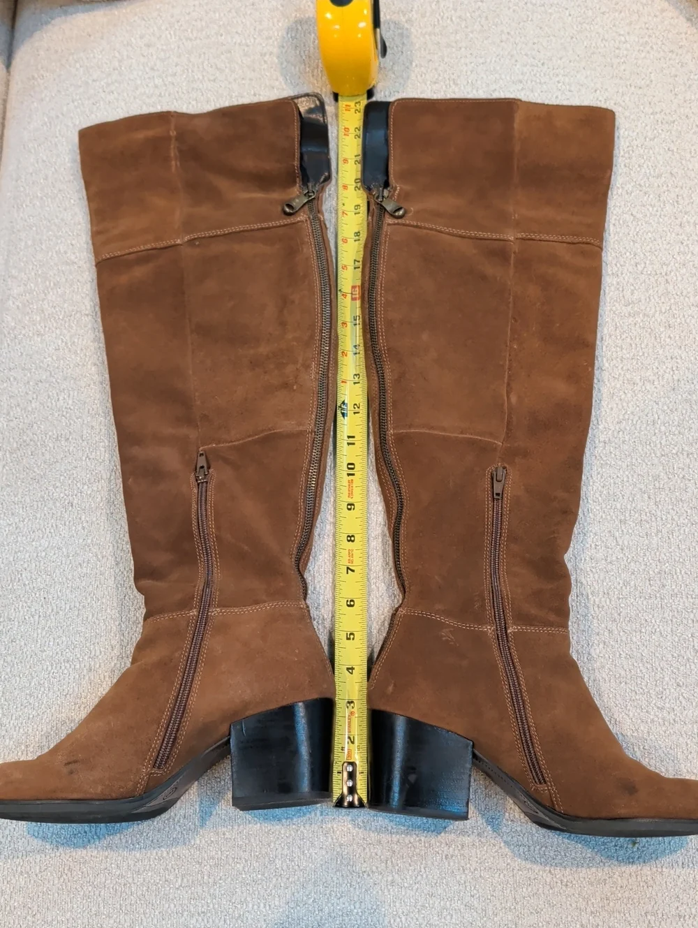 Steve Madden Suede Over-the-Knee Zip Boots.